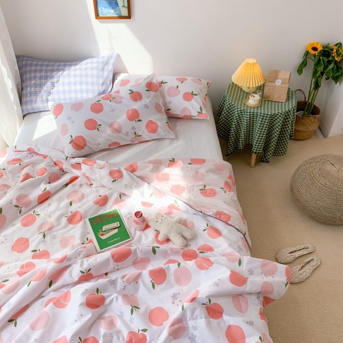 91家纺网 家纺一手货源 找家纺 时年家纺 2020新款40支全棉13372喷气羽丝夏被 水蜜桃