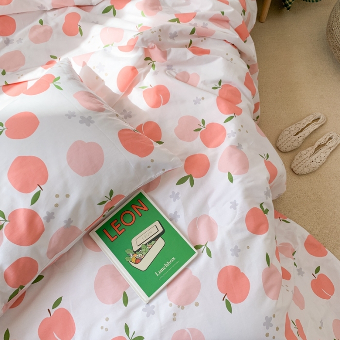 91家纺网 家纺一手货源 找家纺 时年家纺 2020新款40支全棉13372喷气羽丝夏被 水蜜桃