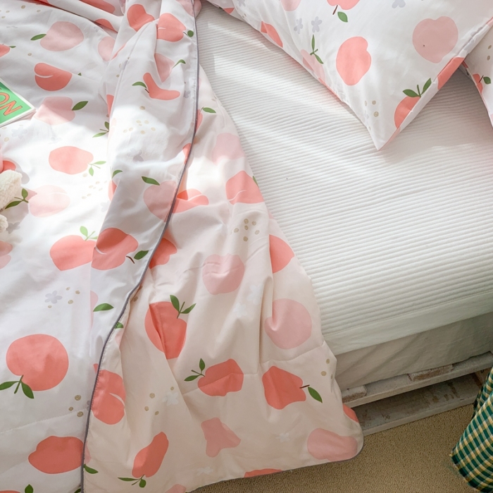 91家纺网 家纺一手货源 找家纺 时年家纺 2020新款40支全棉13372喷气羽丝夏被 水蜜桃