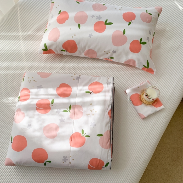 91家纺网 家纺一手货源 找家纺 时年家纺 2020新款40支全棉13372喷气羽丝夏被 水蜜桃