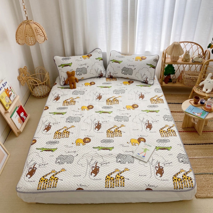 91家纺网 家纺一手货源 找家纺 萝莉家纺 数码印花水洗空调软席三件套（动物乐园 ）