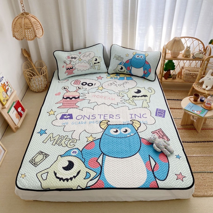 91家纺网 家纺一手货源 找家纺 萝莉家纺 数码印花水洗空调软席三件套（怪物世界）