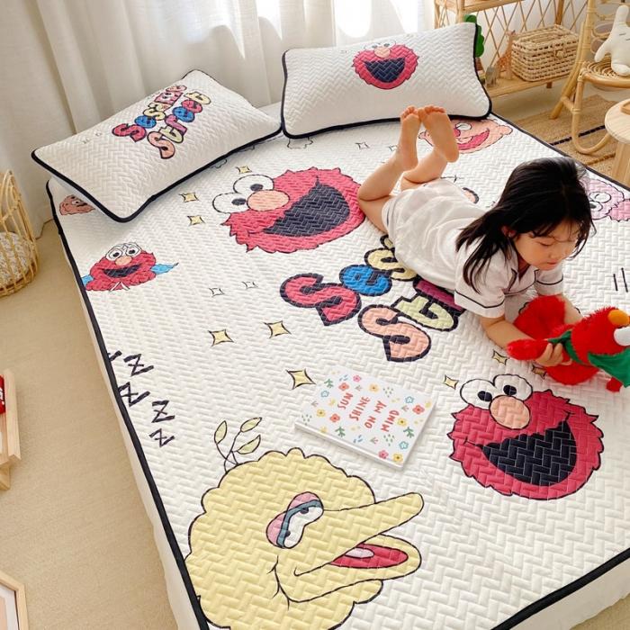 91家纺网 家纺一手货源 找家纺 萝莉家纺 数码印花水洗空调软席三件套天丝软席（欢乐芝麻街）