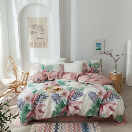 星期八 2020新款全棉13372浪漫嵌条四件套系列 迷恋-米