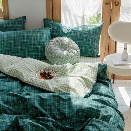 91家纺网 家纺一手货源 找家纺 （总）仟网汇 2020新款单品全棉格纹单被套