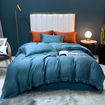 91家纺网 家纺一手货源 找家纺 （总）顾家家居 2023新款80奥地利兰精兰精天丝刺绣四件套