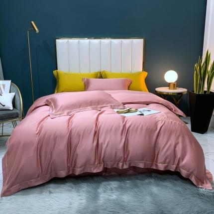 91家纺网 家纺一手货源 找家纺 顾家家居 2023新款80奥地利兰精兰精天丝刺绣四件套 玉脂粉