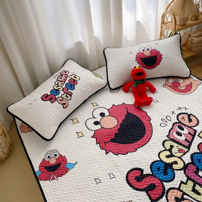 91家纺网 家纺一手货源 找家纺 萝莉家纺 数码印花水洗空调软席三件套天丝软席（欢乐芝麻街）