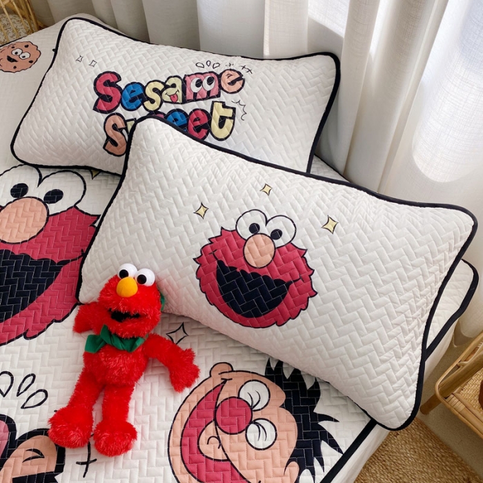 91家纺网 家纺一手货源 找家纺 萝莉家纺 数码印花水洗空调软席三件套天丝软席（欢乐芝麻街）