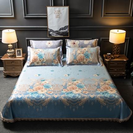 91家纺网 家纺一手货源 找家纺 （总）懒猫家纺 2020新款600D床单款冰丝凉席