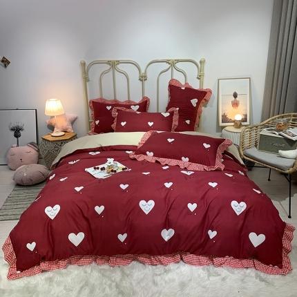 91家纺网 家纺一手货源 找家纺 （总）芯贝儿 2020款柔锦m小清新韩版四件套