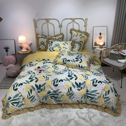 91家纺网 家纺一手货源 找家纺 （总）芯贝儿 2020款柔锦m小清新韩版四件套