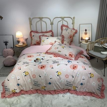 91家纺网 家纺一手货源 找家纺 （总）芯贝儿 2020款柔锦m小清新韩版四件套