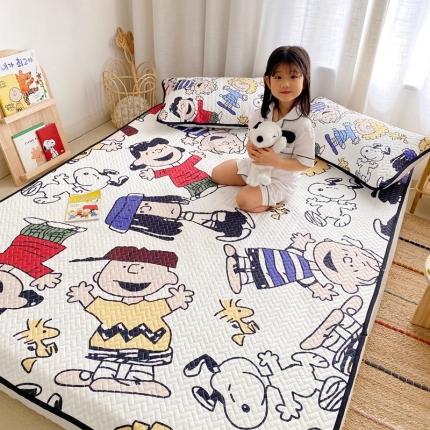 夏季空调软席三件套冰丝软席天丝凉席卡通软床垫子竹席藤席可机洗