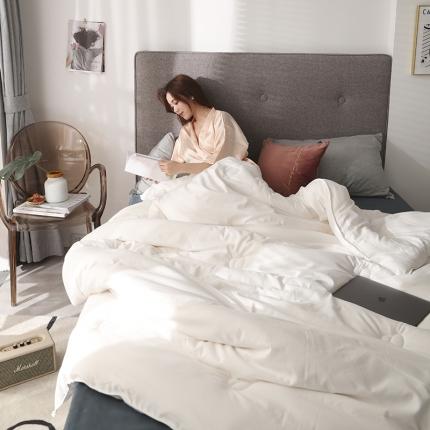 91家纺网 家纺一手货源 找家纺 巴宝路大豆暖芯纤维被春秋被四季薄被冬被学生被子母被 白