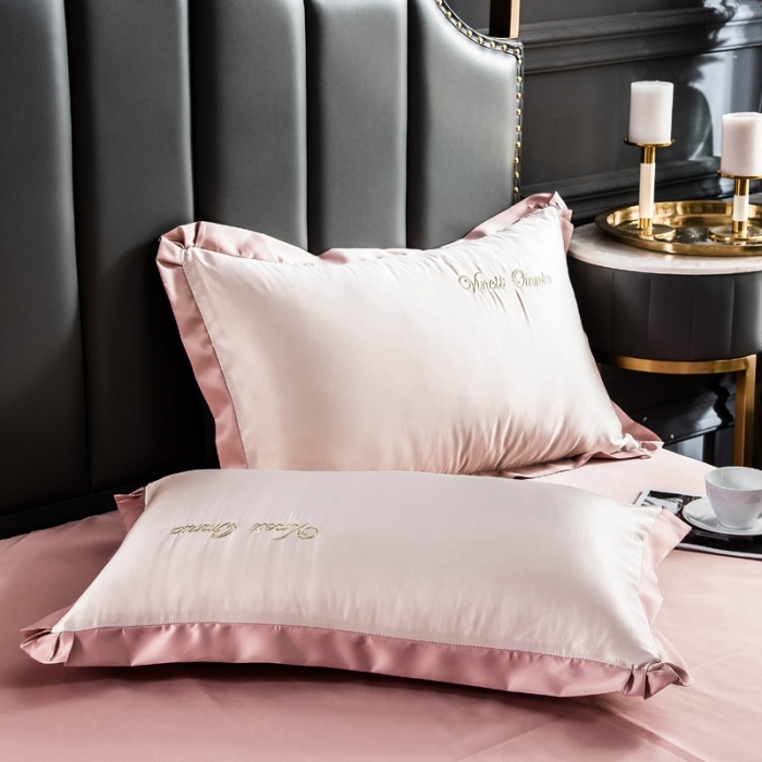 91家纺网 家纺一手货源 找家纺 欧冠家纺 2020爆款盛夏水洗真丝四件套 粉玉香槟