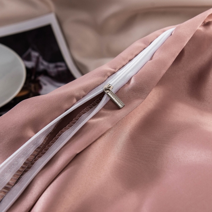 91家纺网 家纺一手货源 找家纺 欧冠家纺 2020爆款盛夏水洗真丝四件套 粉玉香槟