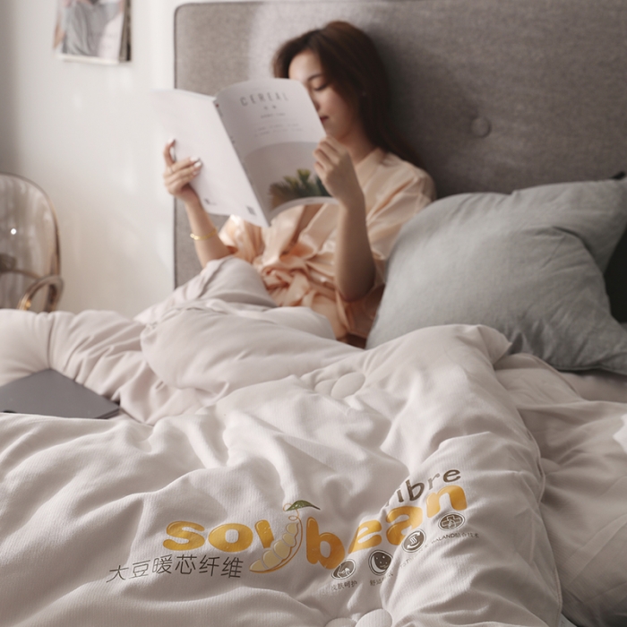 91家纺网 家纺一手货源 找家纺 暖芯纤维大豆被春秋被四季被薄被冬被学生被子母被被子被芯 卡其