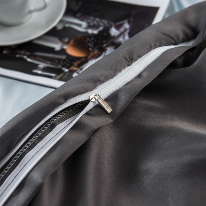 91家纺网 家纺一手货源 找家纺 欧冠家纺 2020爆款盛夏水洗真丝四件套 浅灰+深灰