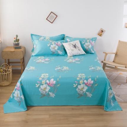 91家纺网 家纺一手货源 找家纺 圣锦 全棉单床单 皇家花园-蓝