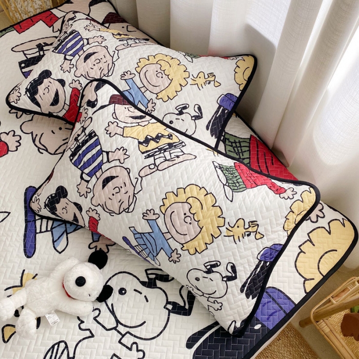 91家纺网 家纺一手货源 找家纺 萝莉家纺 数码印花水洗空调软席三件套天丝乳胶软席（史努比）