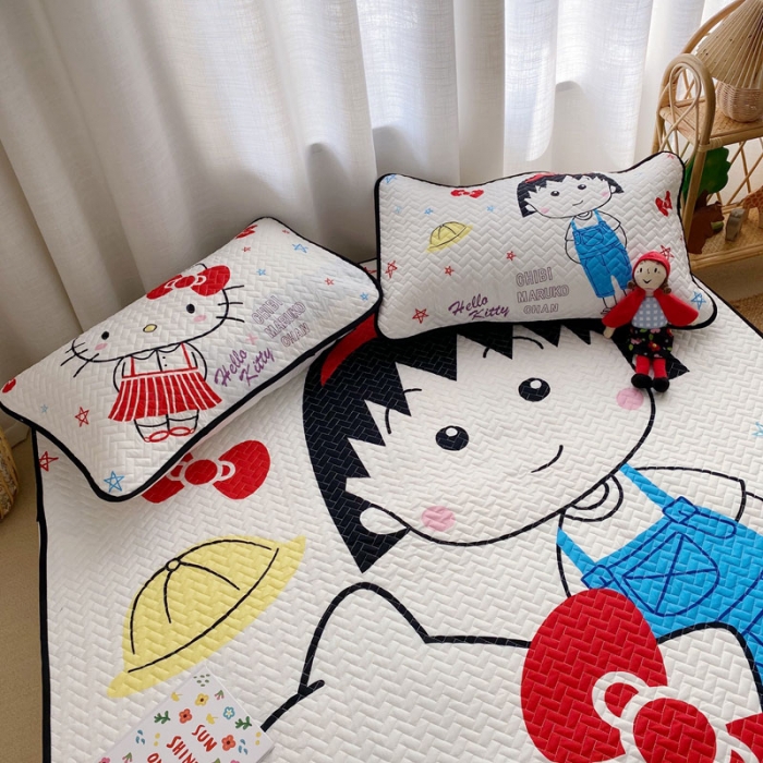 91家纺网 家纺一手货源 找家纺 萝莉家纺 数码印花水洗空调软席三件套（丸子与kt猫）