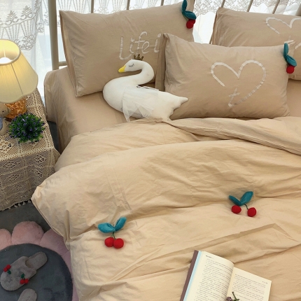 91家纺网 家纺一手货源 找家纺 2020实拍水洗棉工艺立体花全棉四件套