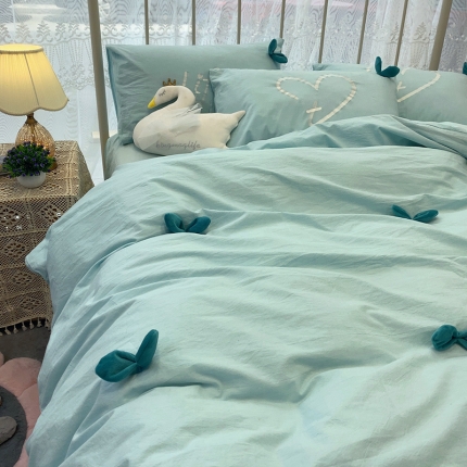 91家纺网 家纺一手货源 找家纺 2020实拍水洗棉工艺立体花全棉四件套