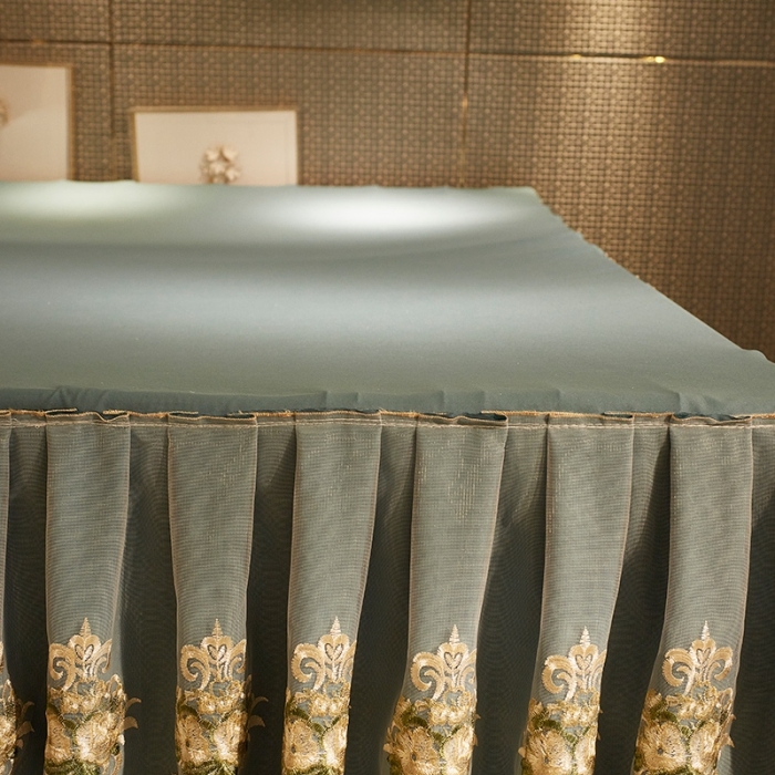 91家纺网 家纺一手货源 找家纺 迪凡保罗 2021新款5817双层床幔宫廷蚊帐 蓝绿色