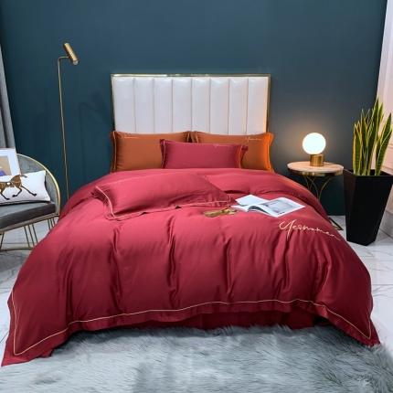 91家纺网 家纺一手货源 找家纺 （总）顾家家居 2023新款80奥地利兰精兰精天丝刺绣四件套