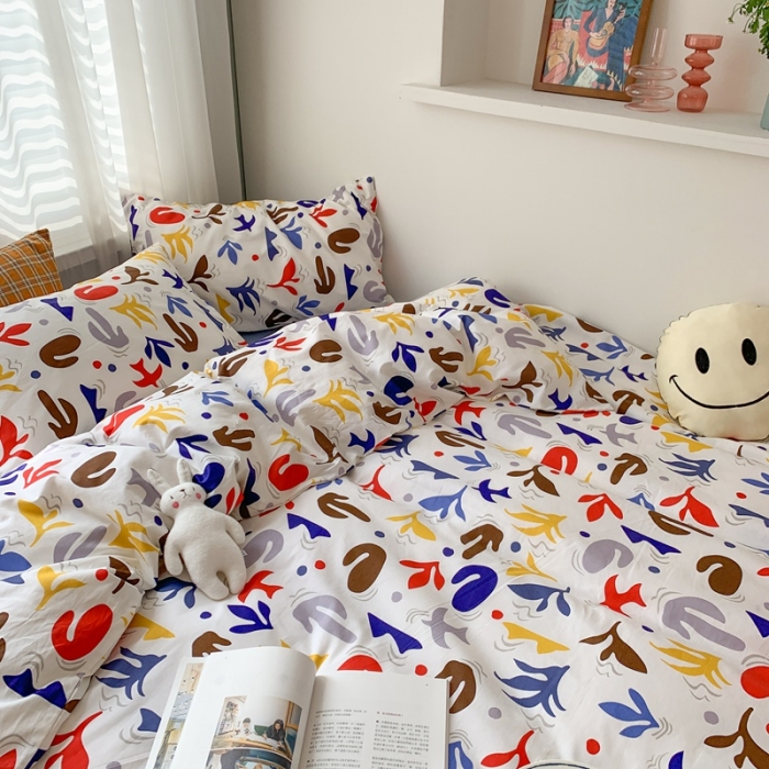 91家纺网 家纺一手货源 找家纺 时年 2020新款40s全棉小可爱系列四件套 安娜