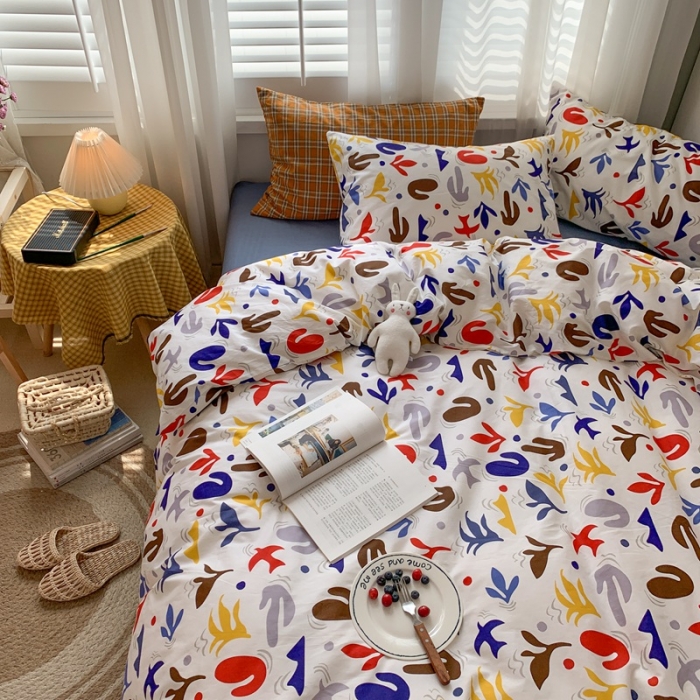 91家纺网 家纺一手货源 找家纺 时年 2020新款40s全棉小可爱系列四件套 安娜