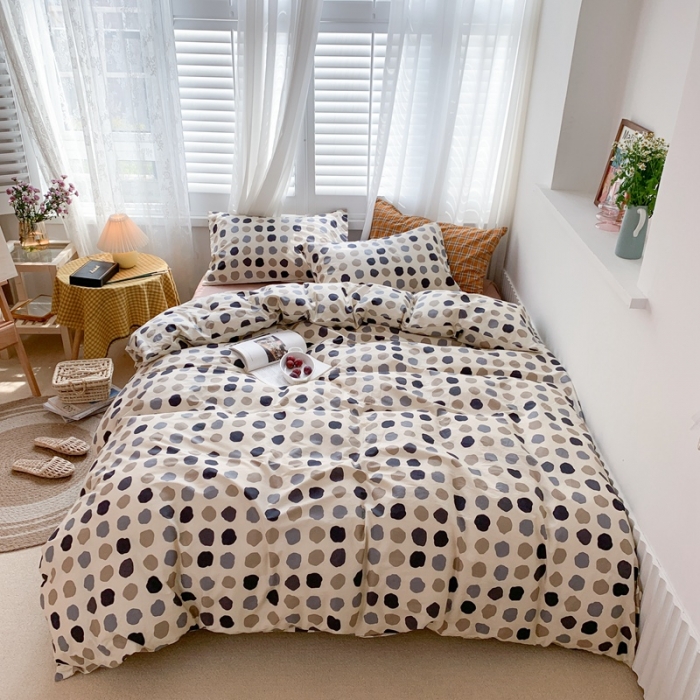 91家纺网 家纺一手货源 找家纺 时年 2020新款40s全棉小可爱系列四件套 波点