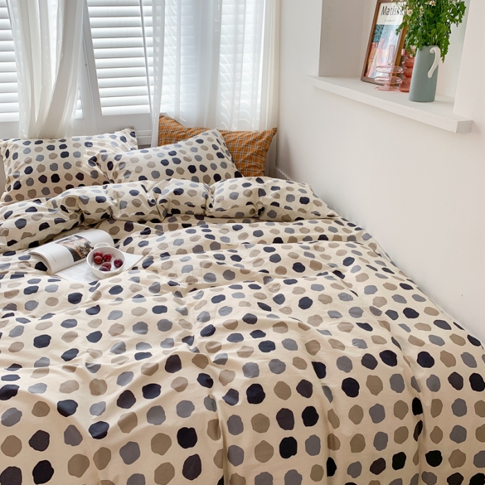 91家纺网 家纺一手货源 找家纺 时年 2020新款40s全棉小可爱系列四件套 波点