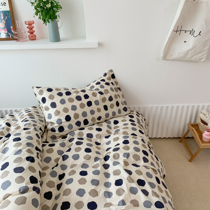 91家纺网 家纺一手货源 找家纺 时年 2020新款40s全棉小可爱系列四件套 波点