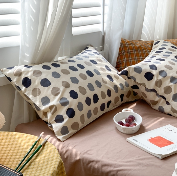 91家纺网 家纺一手货源 找家纺 时年 2020新款40s全棉小可爱系列四件套 波点