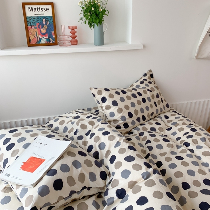 91家纺网 家纺一手货源 找家纺 时年 2020新款40s全棉小可爱系列四件套 波点