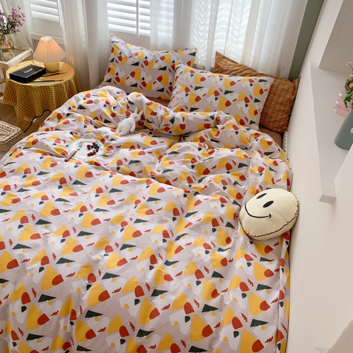 91家纺网 家纺一手货源 找家纺 时年 2020新款40s全棉小可爱系列四件套 几何