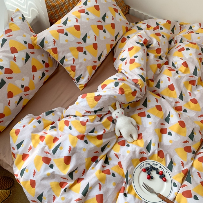 91家纺网 家纺一手货源 找家纺 时年 2020新款40s全棉小可爱系列四件套 几何