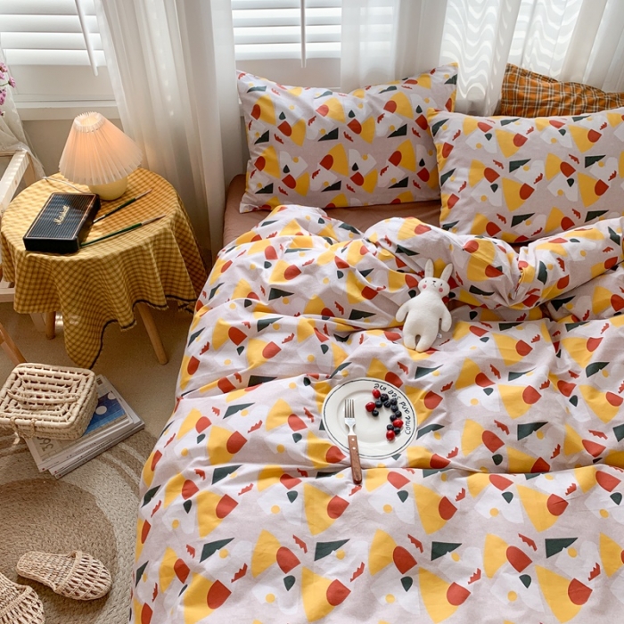 91家纺网 家纺一手货源 找家纺 时年 2020新款40s全棉小可爱系列四件套 几何