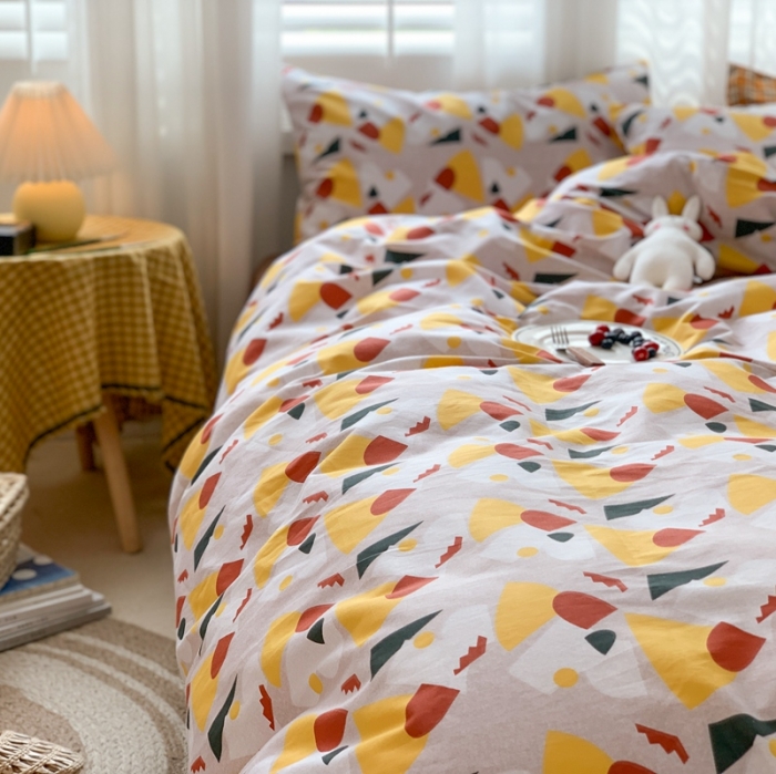 91家纺网 家纺一手货源 找家纺 时年 2020新款40s全棉小可爱系列四件套 几何