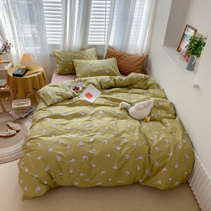 91家纺网 家纺一手货源 找家纺 时年 2020新款40s全棉小可爱系列四件套 萌小鸭