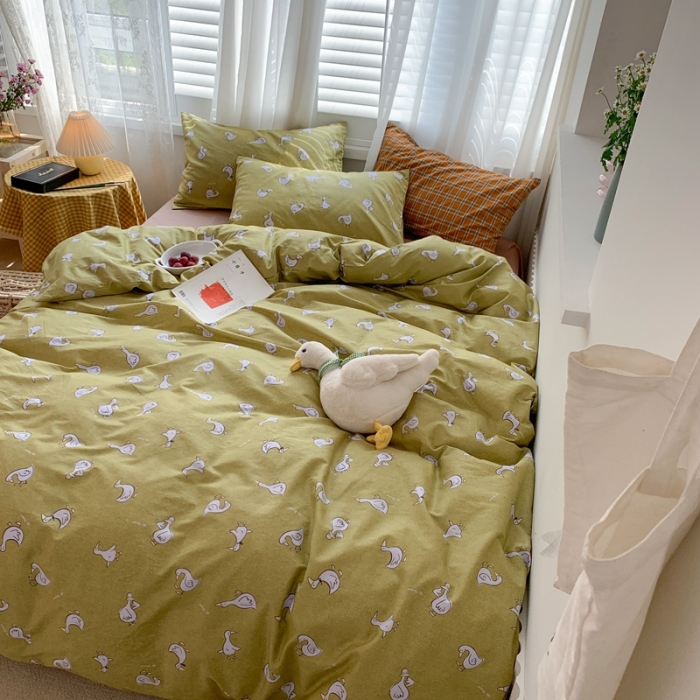 91家纺网 家纺一手货源 找家纺 时年 2020新款40s全棉小可爱系列四件套 萌小鸭