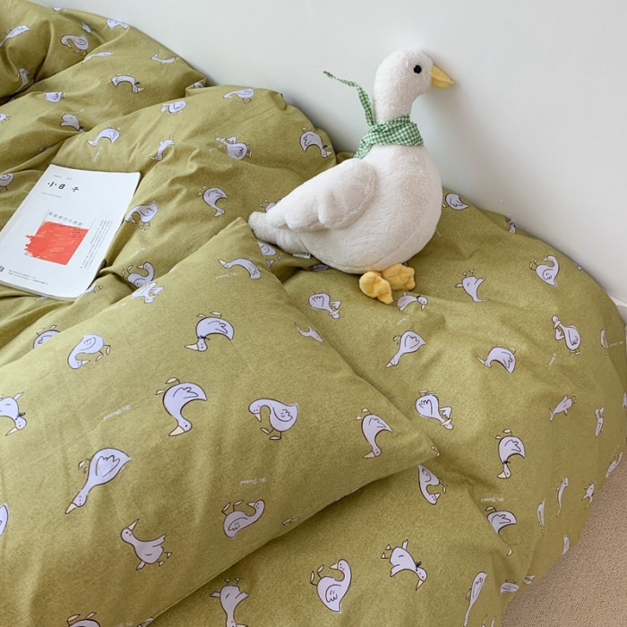 91家纺网 家纺一手货源 找家纺 时年 2020新款40s全棉小可爱系列四件套 萌小鸭