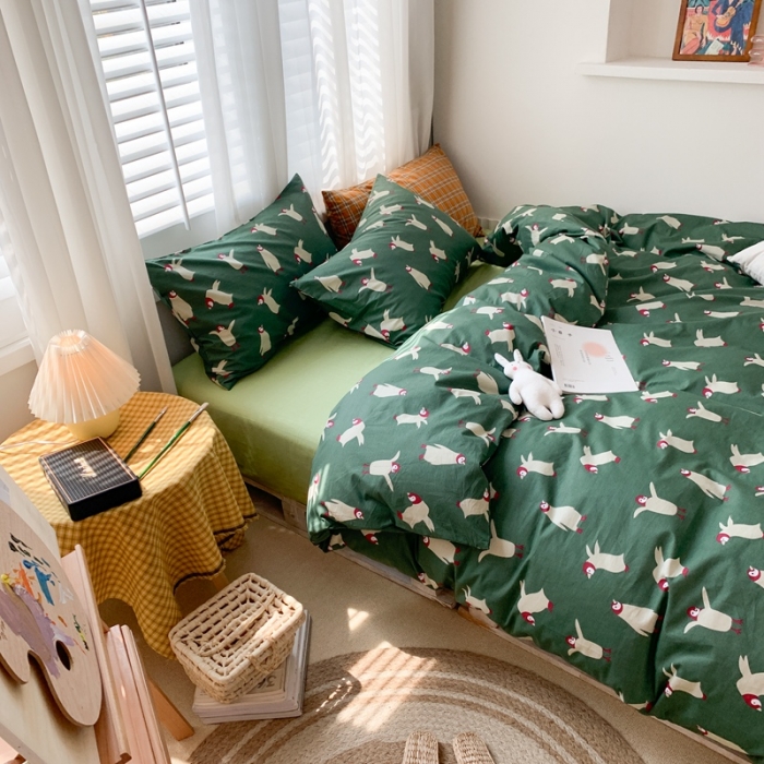 91家纺网 家纺一手货源 找家纺 时年 2020新款40s全棉小可爱系列四件套 企鹅仔