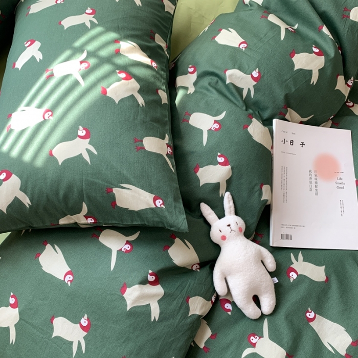 91家纺网 家纺一手货源 找家纺 时年 2020新款40s全棉小可爱系列四件套 企鹅仔