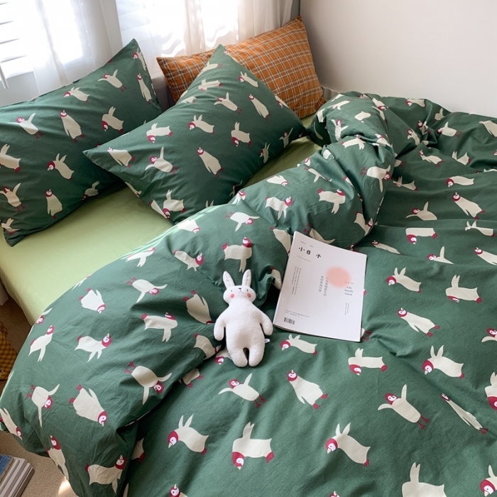 91家纺网 家纺一手货源 找家纺 时年 2020新款40s全棉小可爱系列四件套 企鹅仔