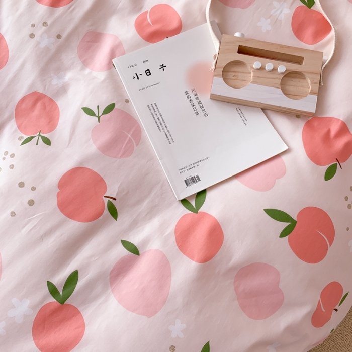 91家纺网 家纺一手货源 找家纺 时年 2020新款40s全棉小可爱系列四件套 水蜜桃（粉）