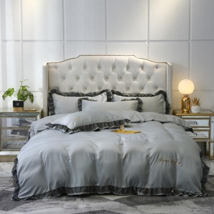 91家纺网 家纺一手货源 找家纺 博纳 2020新款水洗真丝四件套棚拍图黛芙妮 炫彩银