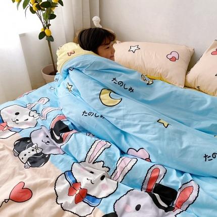 91家纺网 家纺一手货源 找家纺 顾里 2020新款ins网红全棉四件套 兔子派对